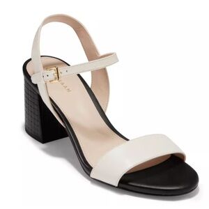 Cole Haan Josie Black and White Sandals with Block Heel | 11